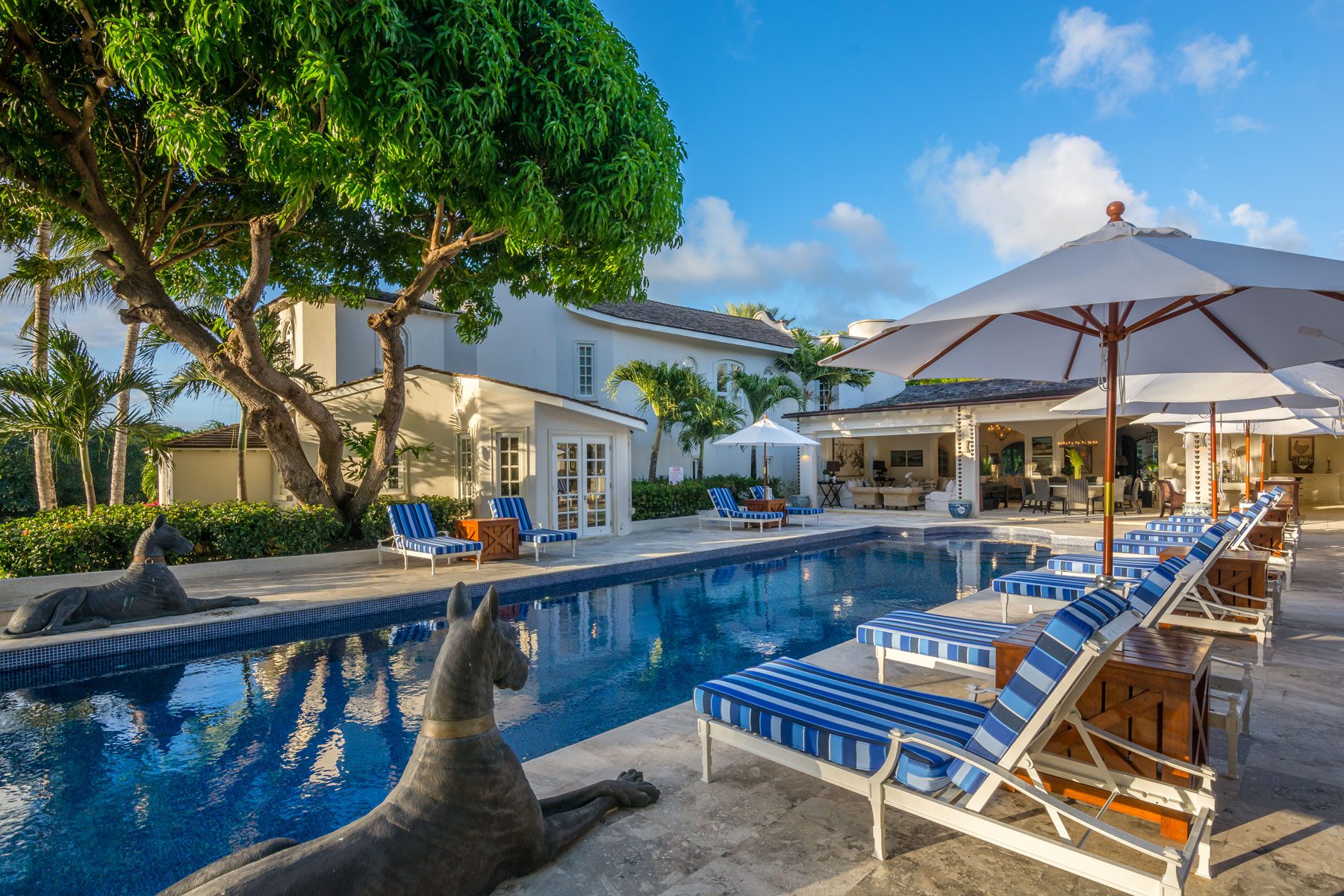 Pool view of Casablanca, a luxury villa rental in Barbados