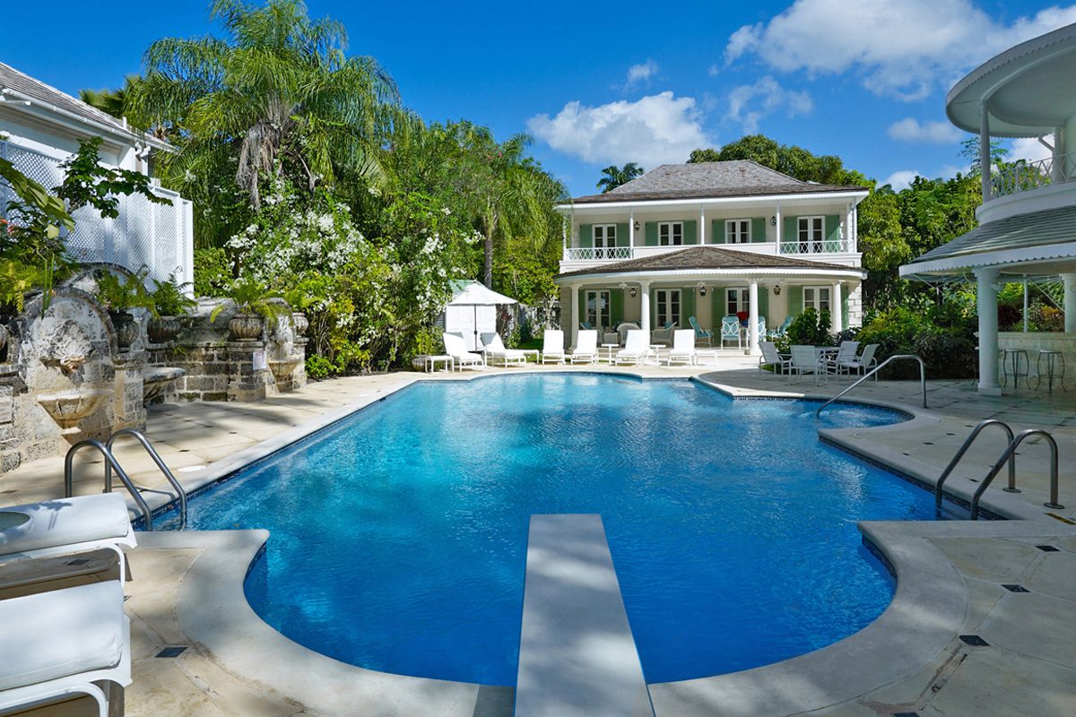 St Helena large pool with villa behind