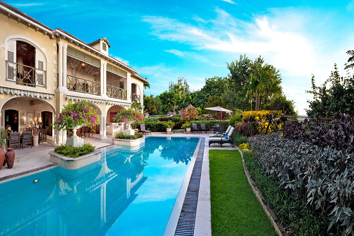 barbados beachfront villa Bonavista, view of the swimming pool