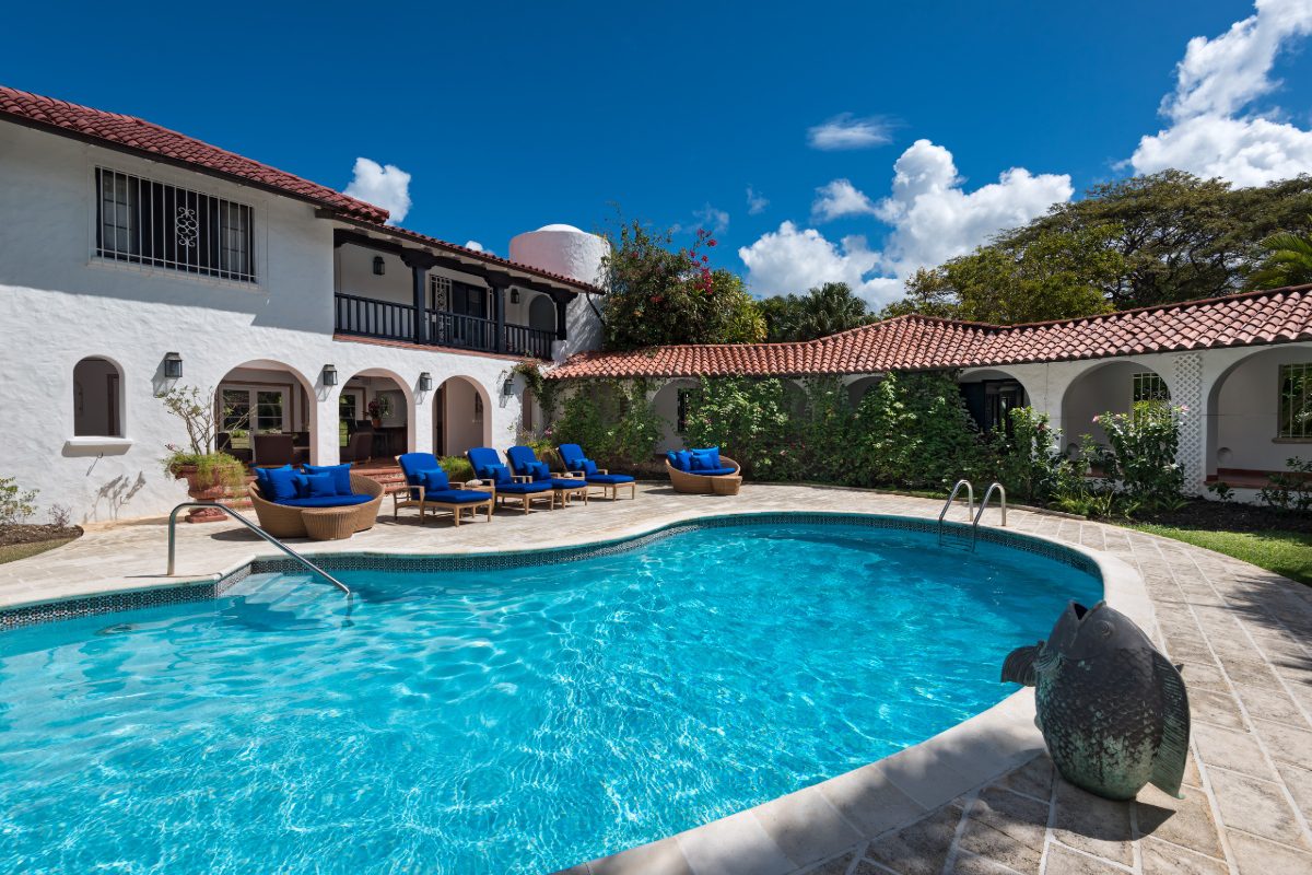 Poolside lounging of Elsewhere, a luxury villa holiday in Barbados