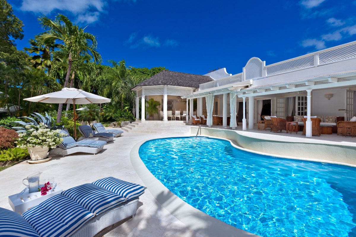 Pool of Klairan, a luxury private estate in Sandy Lane Barbados