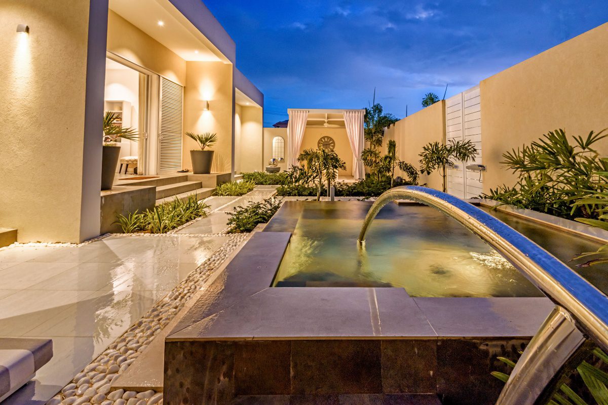 plunge pool at footprints cottage south private villa barbados