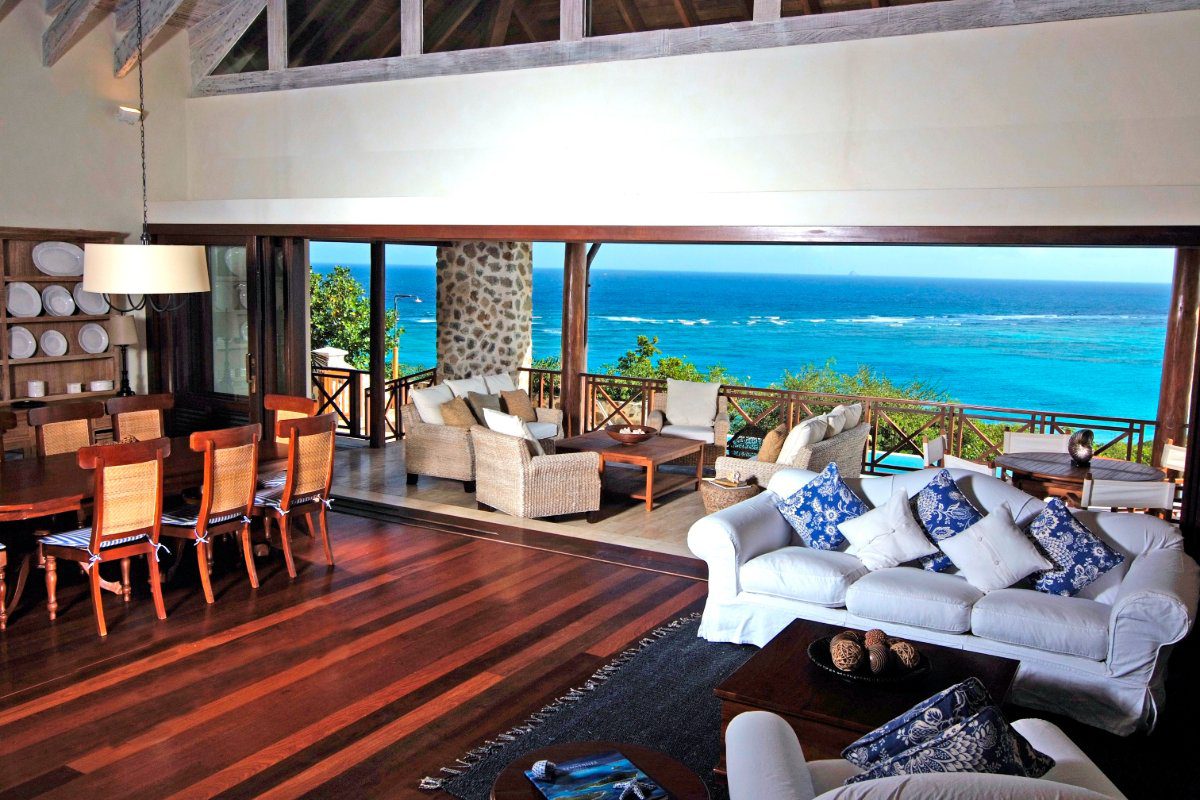 Living Room of Maison Tranquille, a luxury canouan villa