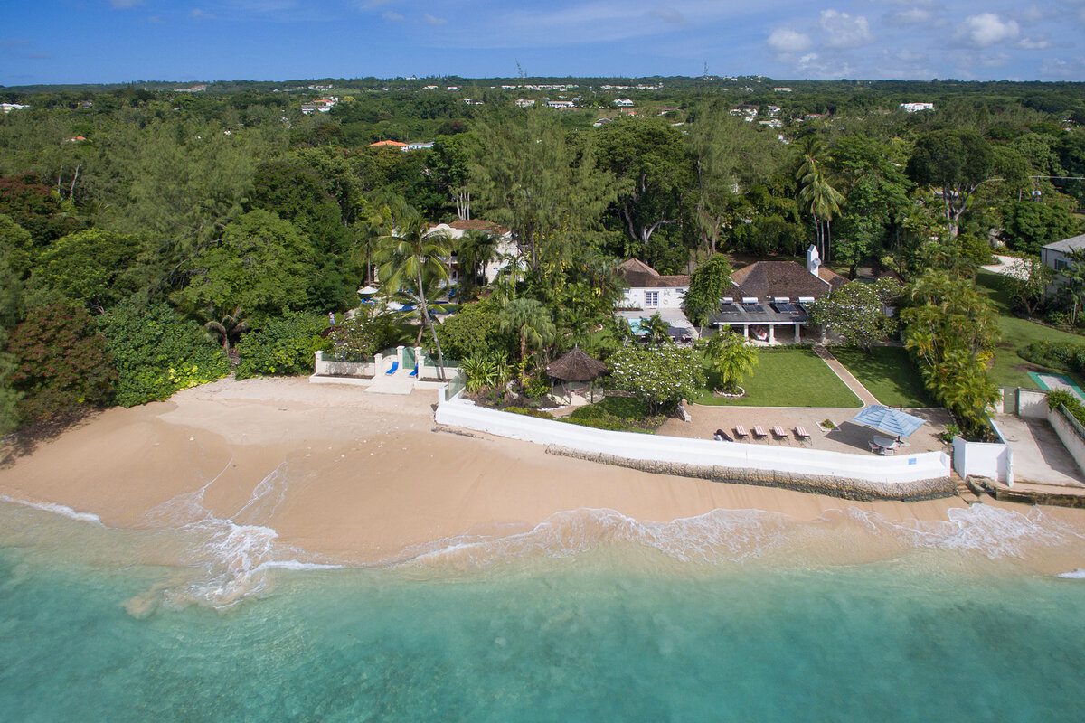 Birdseye view of High Trees, a beachfront luxury rental in Barbados