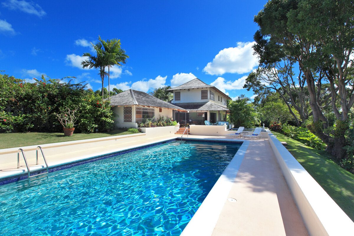 Pool of Innisfree, a private luxury estate in Sandy Lane Barbados