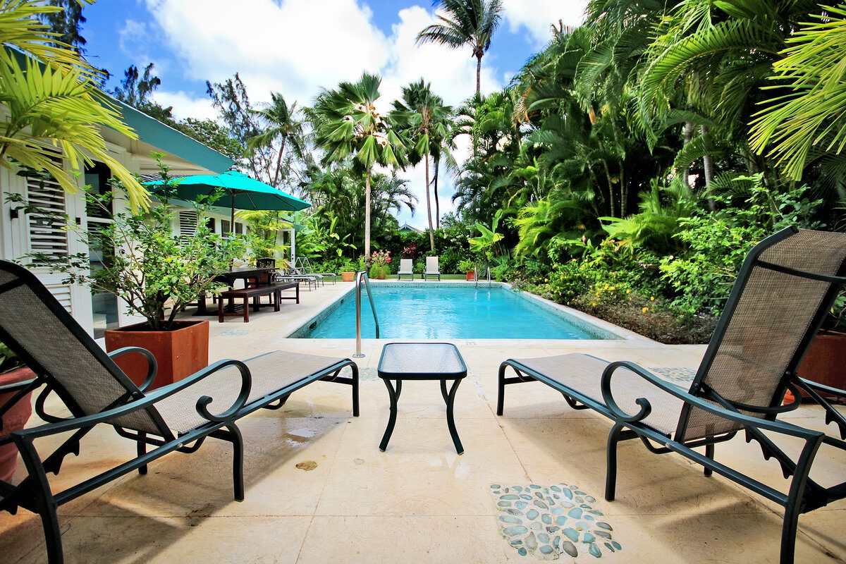 Pool with loungers of Jessamine, a villa in Barbados