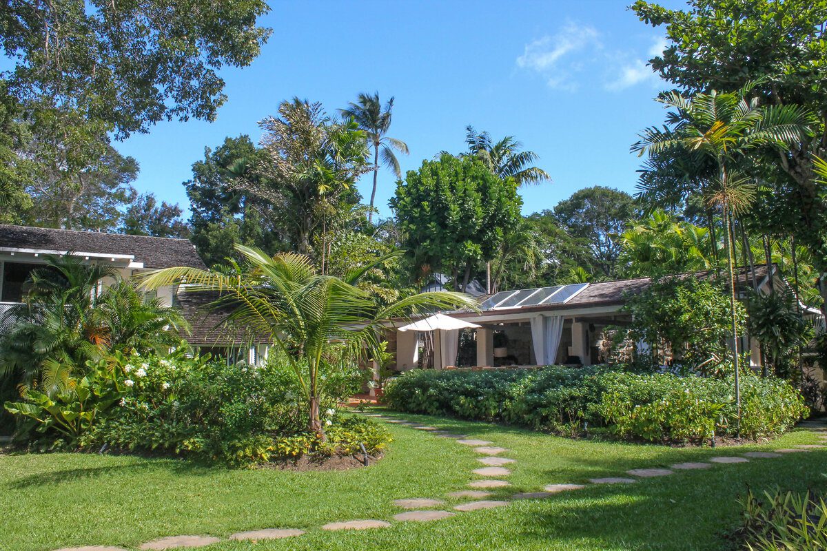 The garden of Landmark, a luxury villa in sandy lane Barbados