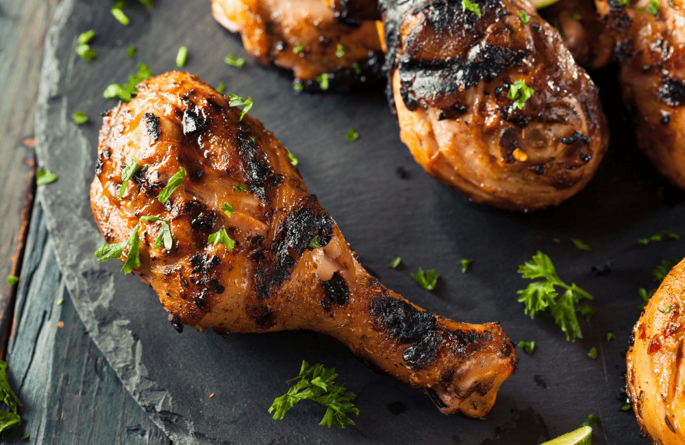 Another Caribbean staple food, Jerk Chicken is easy to find in restaurants all around this region, pictured above as a grilled and lightly sauced chicken wing.