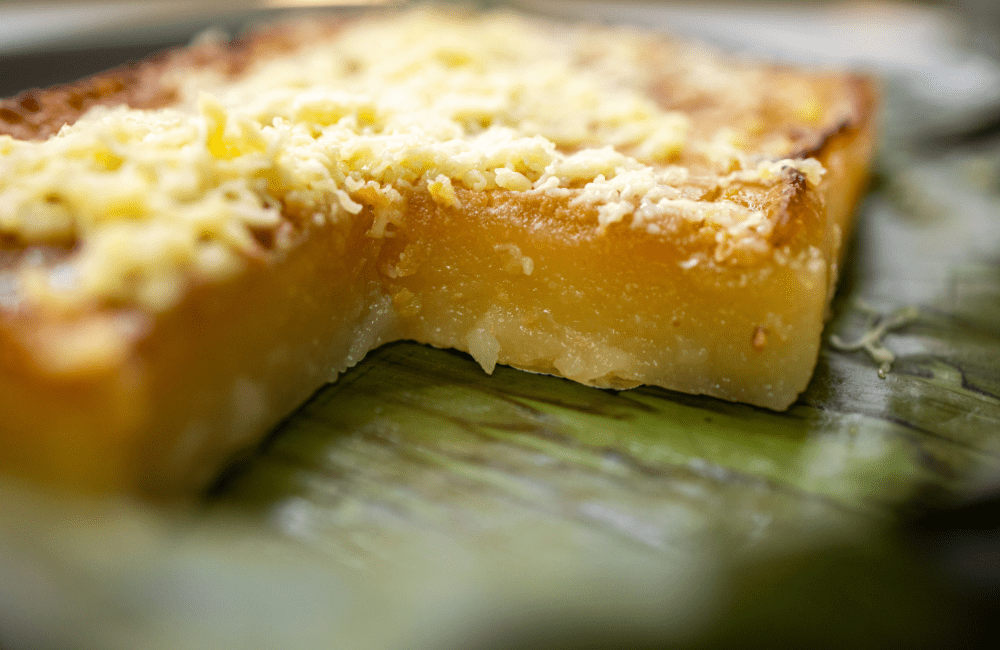 One of the traditional favorite desserts in the Caribbean is a yellow cake, cassava pone.