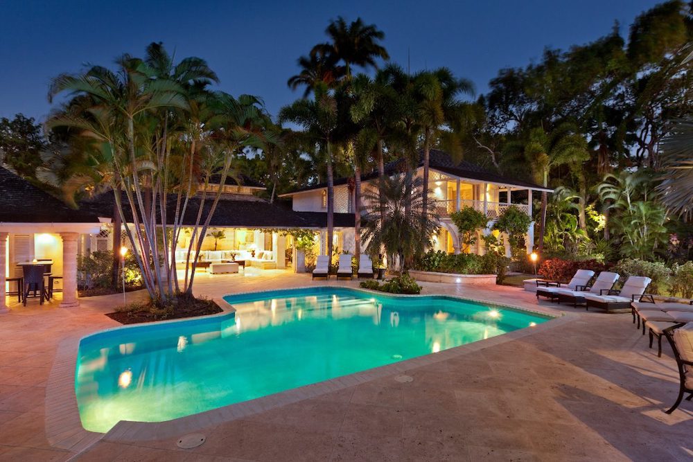 A view of the private pool at our luxury Caribbean villa on Barbados.