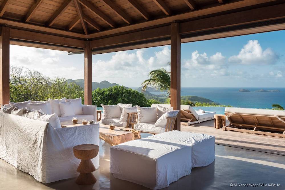 The gorgeous waters of the Caribbean viewed from one of our luxury villas on St. Bart's or St. Barth, perfect for any honeymooners.