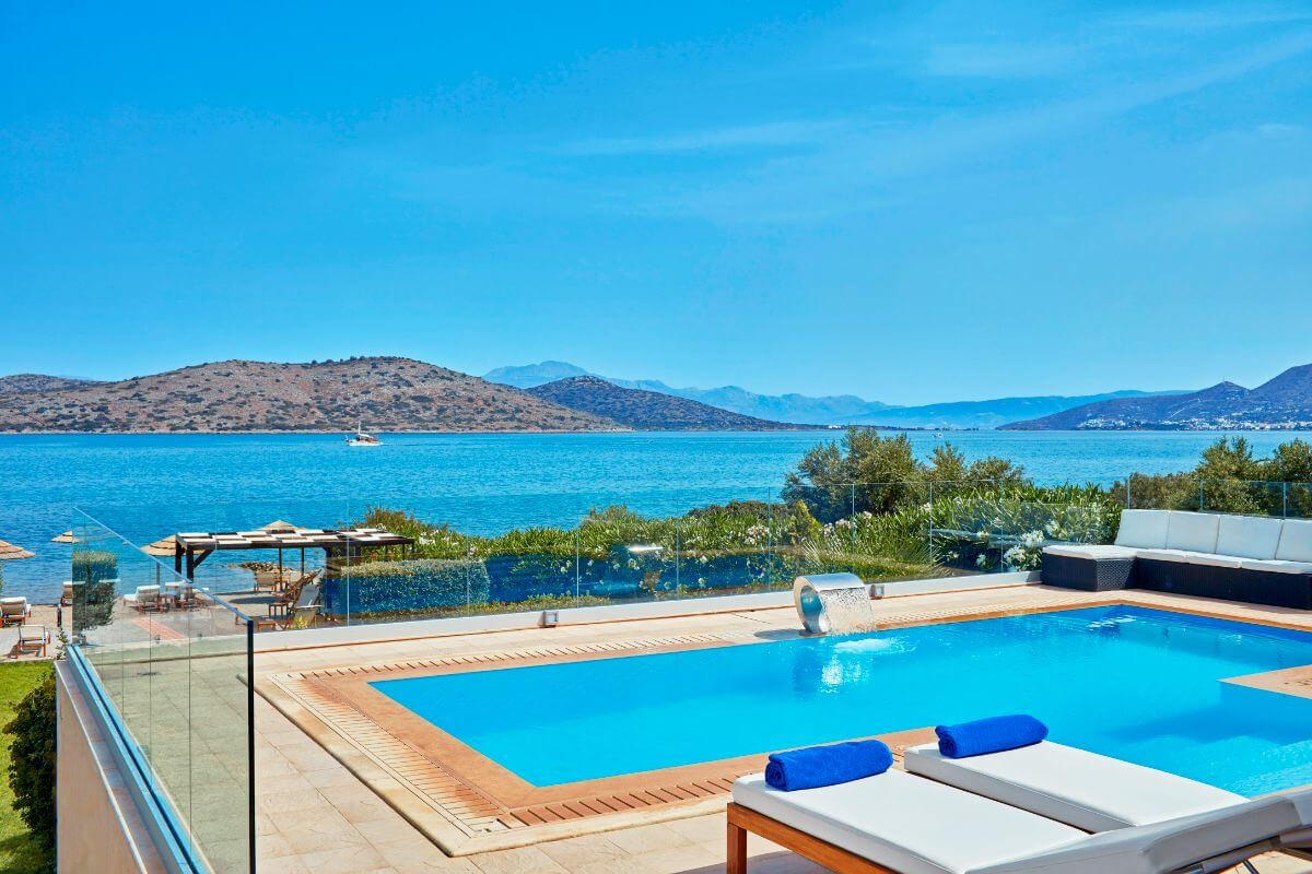 Luxury beachfront villa in Crete, Greece. Villa Elounda Seafront