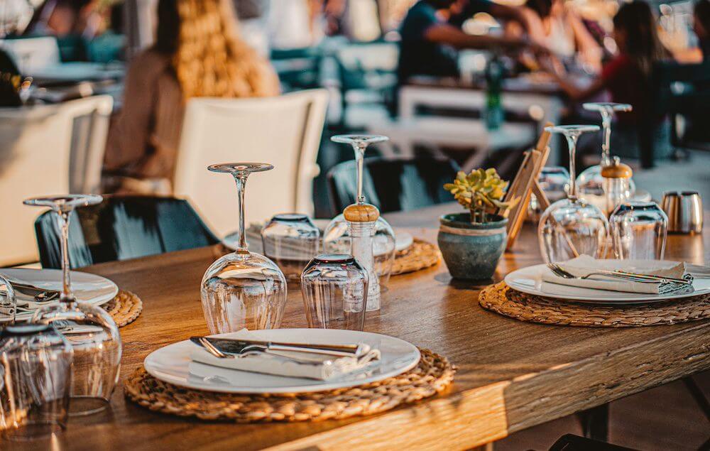 A typical fine dining restaurant in Mykonos