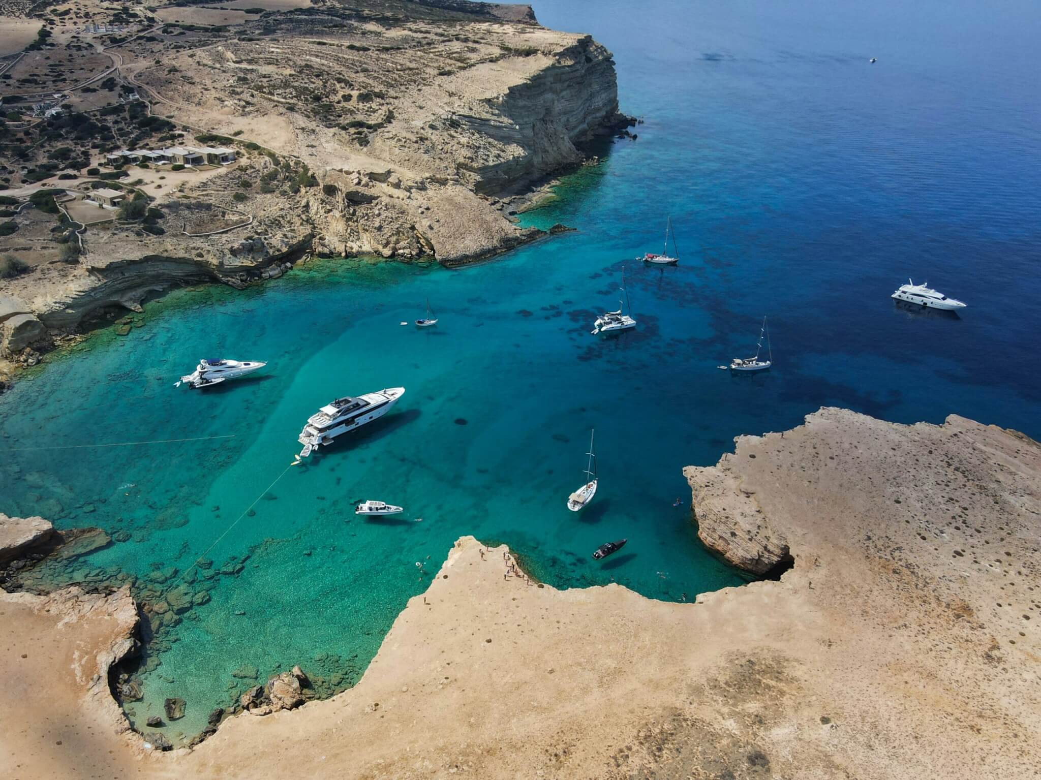 Greek coastline with boats