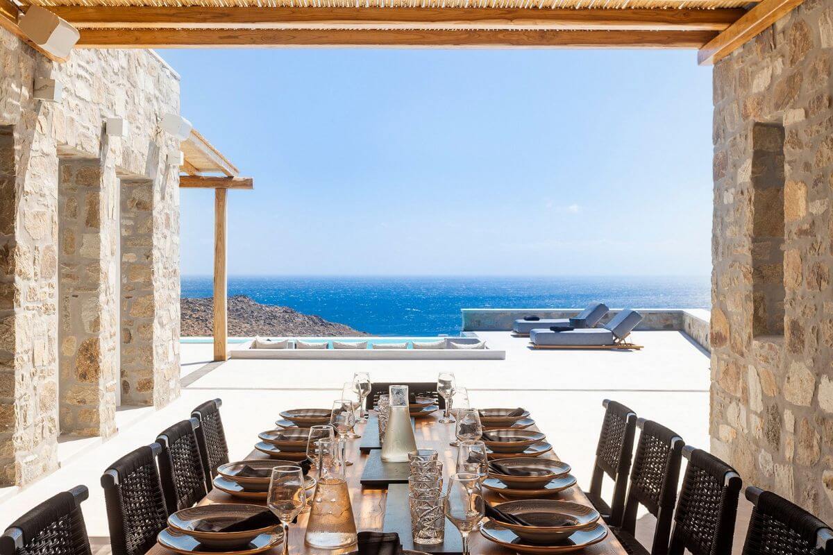 Villa Nadine, Mykonos — clifftop pool overlooking the Aegean